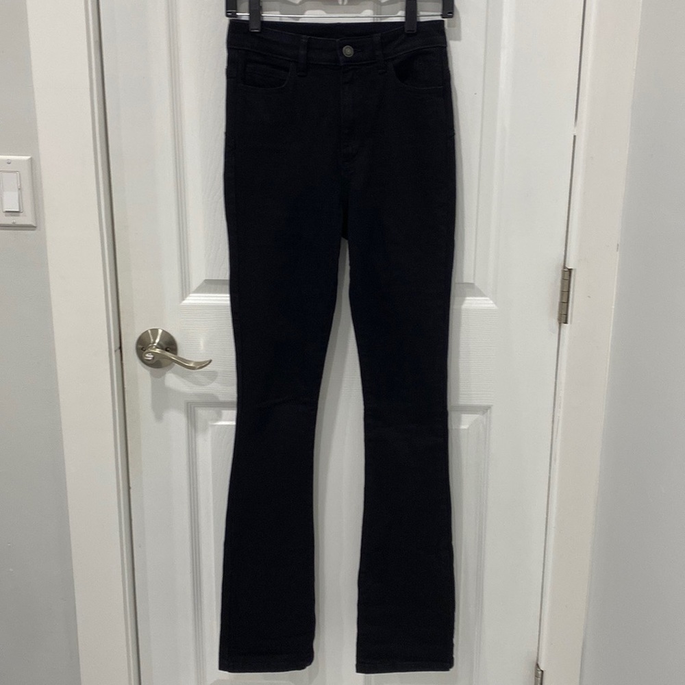 Black midrise flare jeans